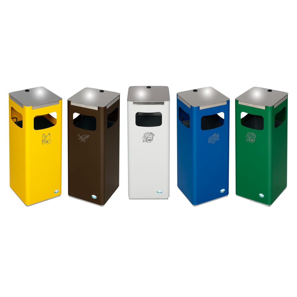 Produktabbildung Nr. 4: VAR® Wertstoffsammler WSG 25R, für den Außenbereich, mit 3 Einwurföffnungen, Volumen 22 Liter, sepiabraun