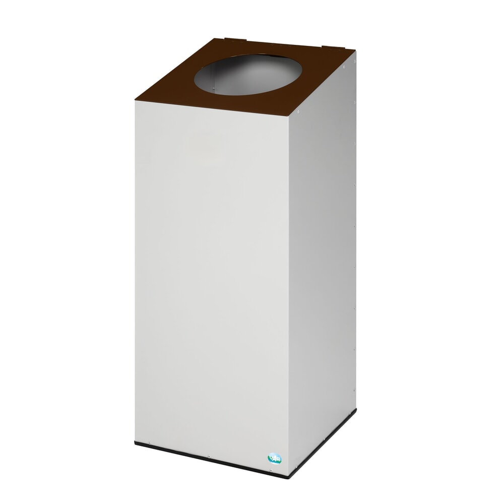 Produktabbildung Nr. 2: VAR® Wertstoffsammler WSG 38, mit Klemmring und runder Einwurföffnung, lichtgrau, sepiabraun