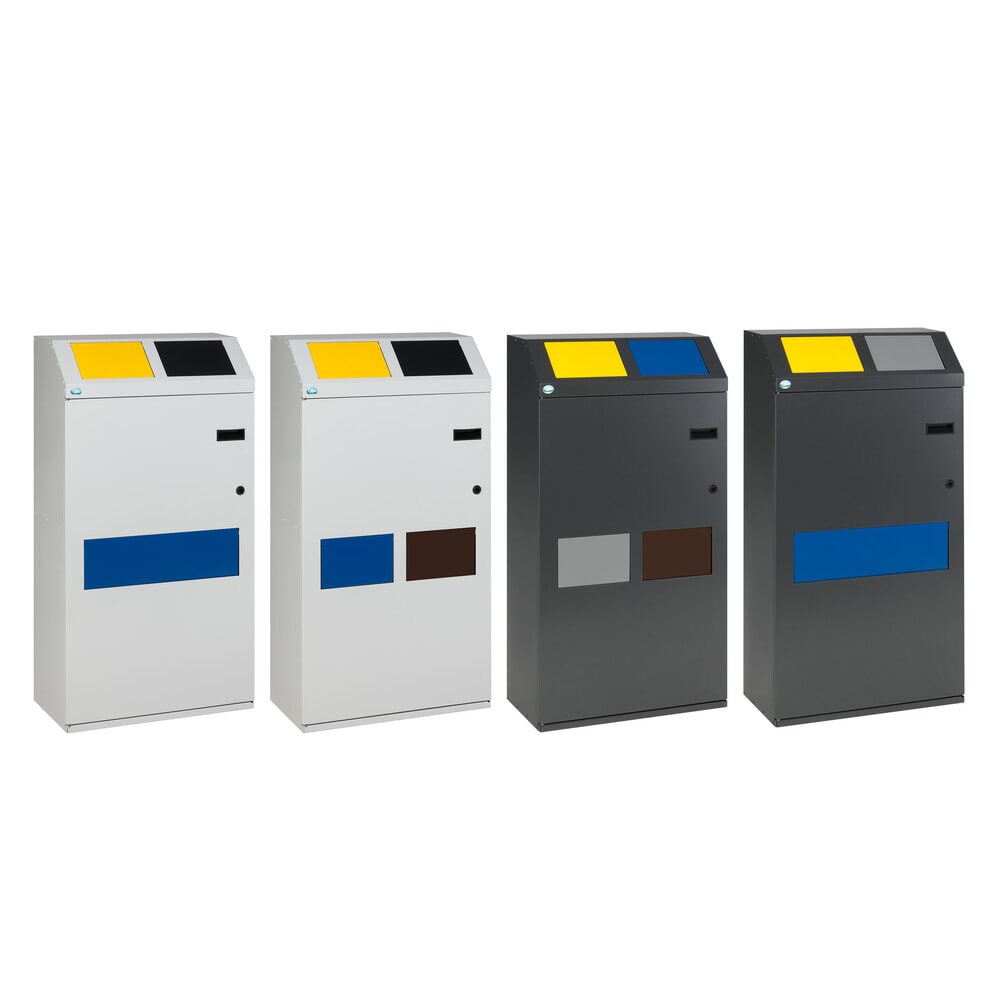 Produktabbildung Nr. 4: VAR® Wertstoffsammler WSS 115, in 2 Ebenen, mit 3 Innenbehältern, eisenglimmer