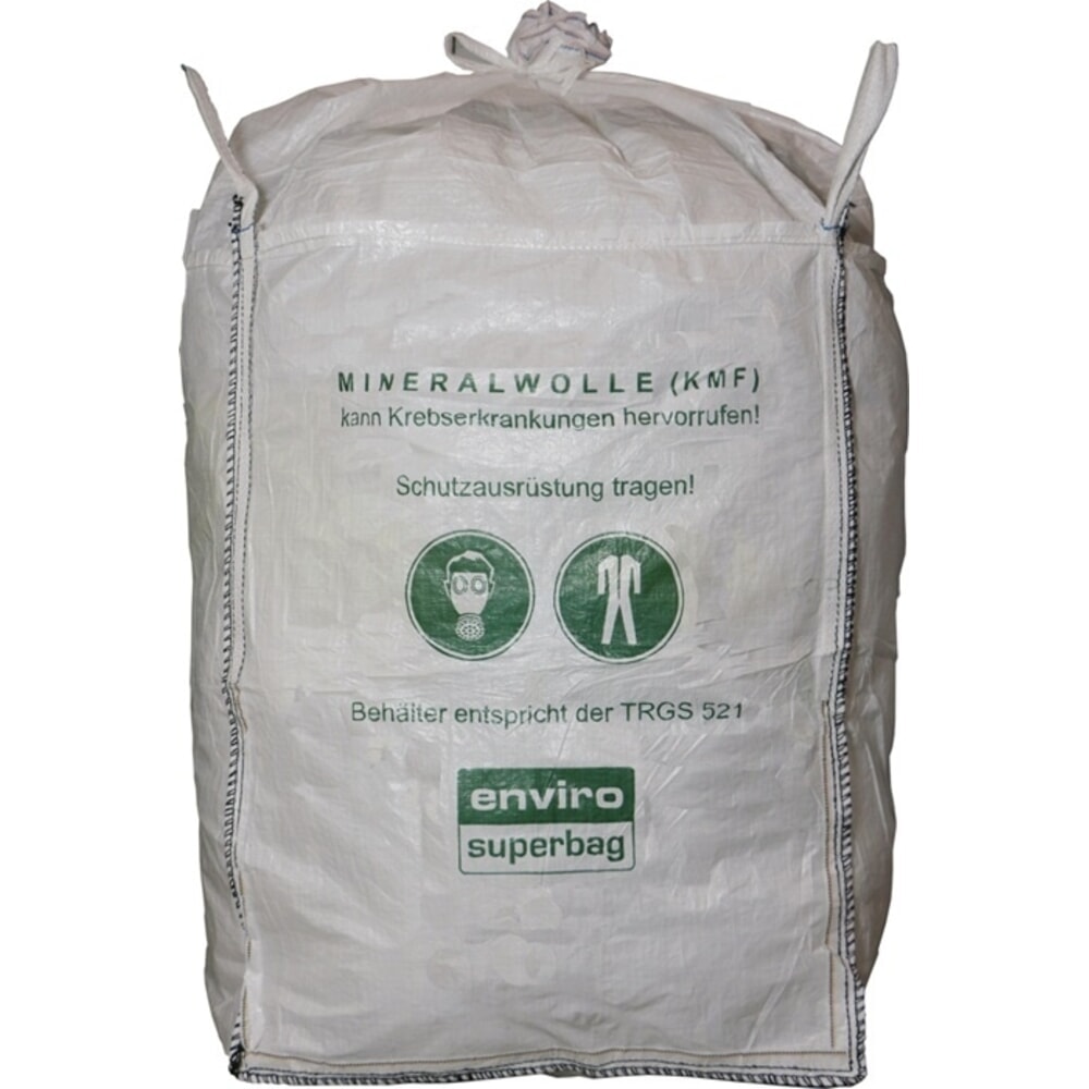 Produktabbildung: ASUP Transportsack Big Bag, mit Einfüllschürze, Tragkraft 200 kg, HxBxL 1200 mm x 900 mm x 900 mm, weiß, für KMF