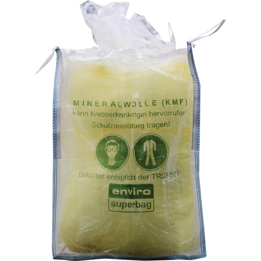 Produktabbildung: ASUP Transportsack Big Bag, mit Einfüllschürze, Tragkraft 200 kg, HxBxL 1200 mm x 900 mm x 900 mm, transparent, für KMF