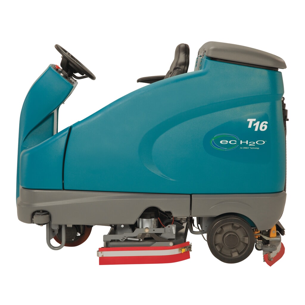 Tennant® Aufsitz-Scheuersaugmaschine T16, vollelektrischer Fahrantrieb, mit 2 Schrubbtellern Produktabbildung: Tennant® Aufsitz-Scheuersaugmaschine T16, vollelektrischer Fahrantrieb, mit 2 Schrubbtellern