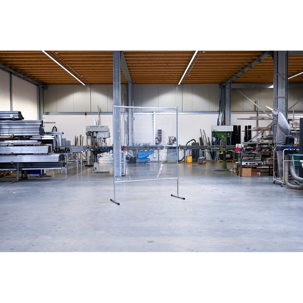 Schutzstellwand, BxH 1.400 x 2.000 mm, transparent Produktabbildung Nr. 2: Schutzstellwand, BxH 1.400 x 2.000 mm, transparent