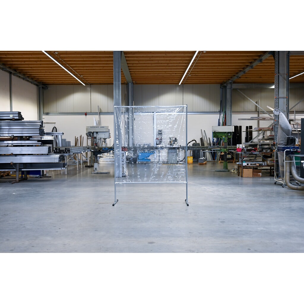 Schutzstellwand, BxH 1.400 x 2.000 mm, transparent Produktabbildung Nr. 4: Schutzstellwand, BxH 1.400 x 2.000 mm, transparent