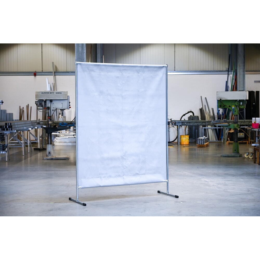 Produktabbildung Nr. 3: Schweißer-Schutzstellwand, Hitzeschutz-/Spritzerschutzdecke gemäß DIN EN 13501-1, BxH 1.400 x 2.000 mm, grau/silber