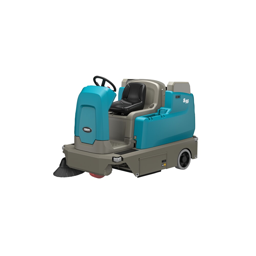 Produktabbildung: Tennant® Aufsitzkehrmaschine S16L, mit MaxPro™-Kehrtechnologie, mit 2 Seitenbesen, Handabsaugschlauch