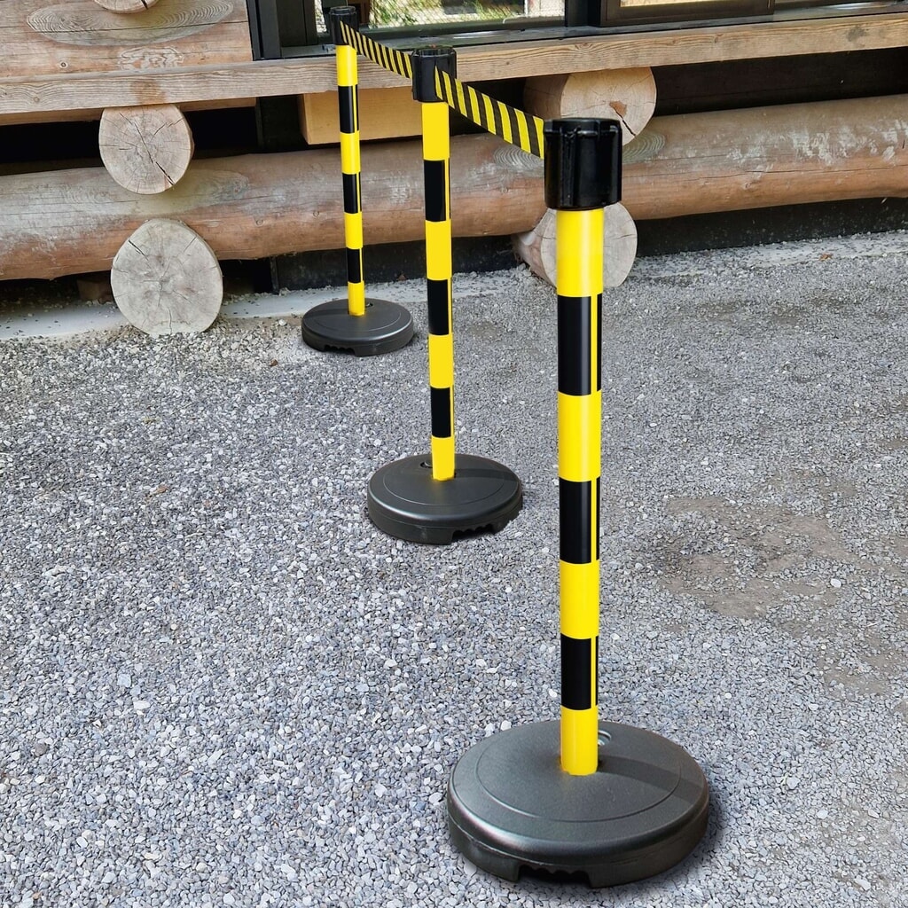 Moravia Gurt-Warnständer, Höhe mm 950, schwarz/gelb Produktabbildung Nr. 4: Moravia Gurt-Warnständer, Höhe mm 950, schwarz/gelb