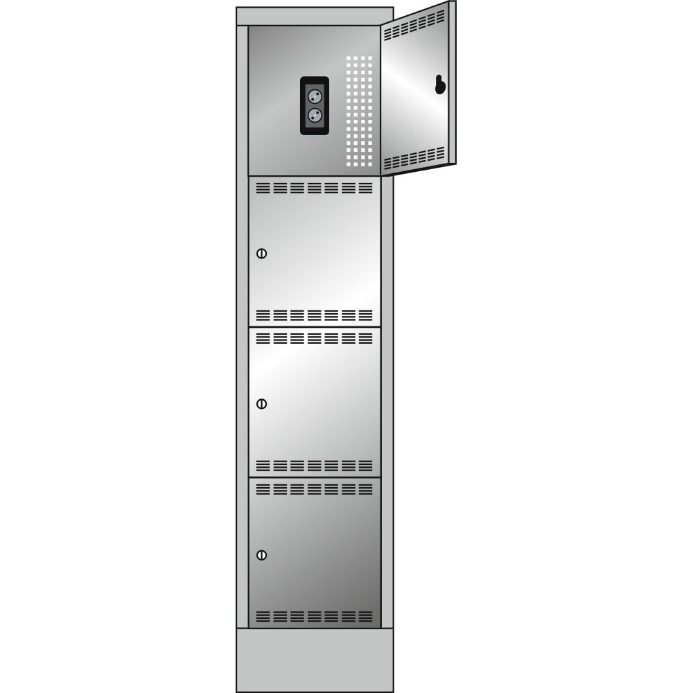 Produktabbildung Nr. 3: Thur Metall Akku-Ladeschrank mit Fächern, für E-Bike-Akkus, HxBxT 1790 mm x 415 mm x 580 mm, Key Lock, anthrazitgrau/lichtgrau