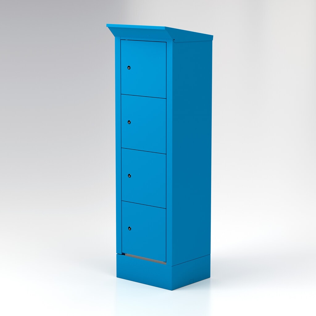Thur Metall Akku-Ladeschrank, Outdoor IP 44, HxBxT 2000 mm x 600 mm x 500 mm, Key Lock, lichtblau Produktabbildung: Thur Metall Akku-Ladeschrank, Outdoor IP 44, HxBxT 2000 mm x 600 mm x 500 mm, Key Lock, lichtblau