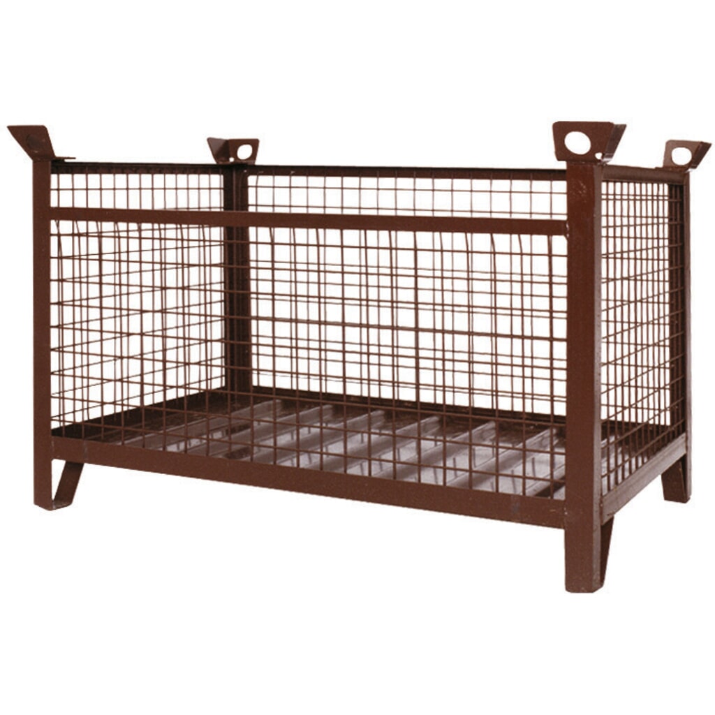 Produktabbildung: Eichinger® Industrie-Gitterbox-Stapelpalette, 1500 kg, LxBxH 1000x800x750 mm schokoladenbraun