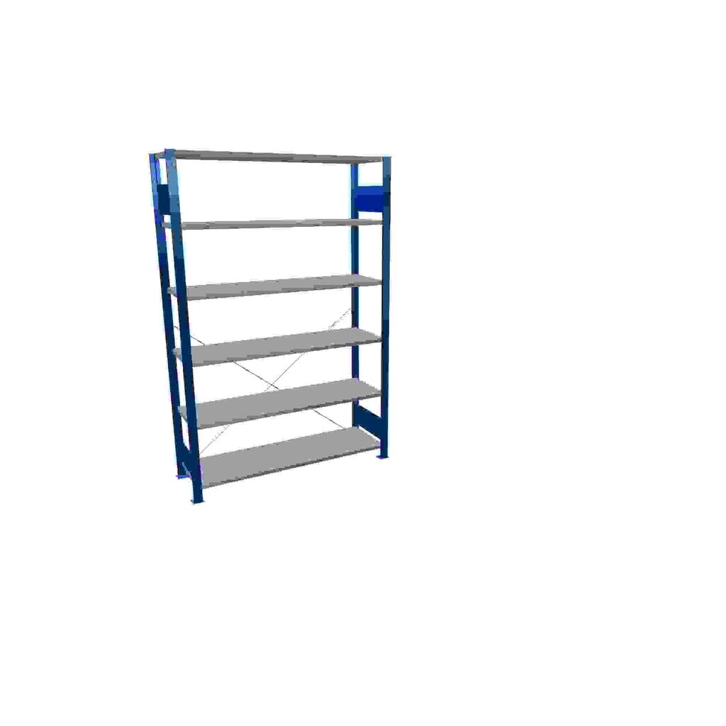 SCHULTE Fachbodenregal enzianblau/verzinkt mit 6 Stahlblechböden, Fachlast 150 kg, HxBxT 2.000 x 1.360 x 436 mm Produktabbildung: SCHULTE Fachbodenregal enzianblau/verzinkt mit 6 Stahlblechböden, Fachlast 150 kg, HxBxT 2.000 x 1.360 x 436 mm