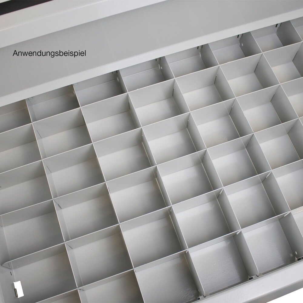 Produktabbildung Nr. 4: Einteiler-Set für HEMMDAL Schubladenschrank Classic, 12-teilig, 7x Länge 338 mm, 5x Länge 570 mm, Höhe 50 mm, für kleine Schublade