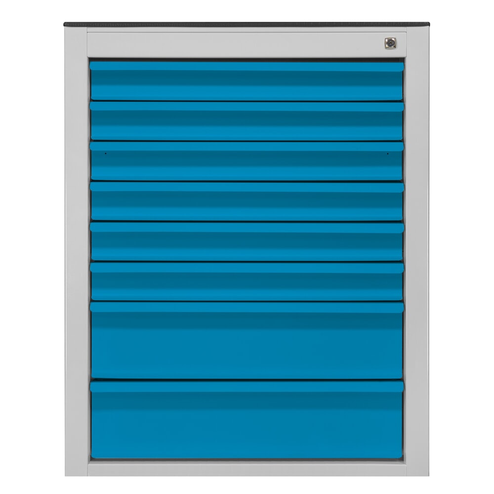 Produktabbildung: HEMMDAL Schubladenschrank Maxi, 8 Schubladen, HxBxT 900 x 710 x 550 mm, lichtgrau/lichtblau