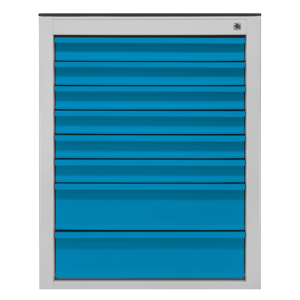 HEMMDAL Schubladenschrank Maxi, 8 Schubladen, HxBxT 900 x 710 x 550 mm, lichtgrau/lichtblau Produktabbildung: HEMMDAL Schubladenschrank Maxi, 8 Schubladen, HxBxT 900 x 710 x 550 mm, lichtgrau/lichtblau