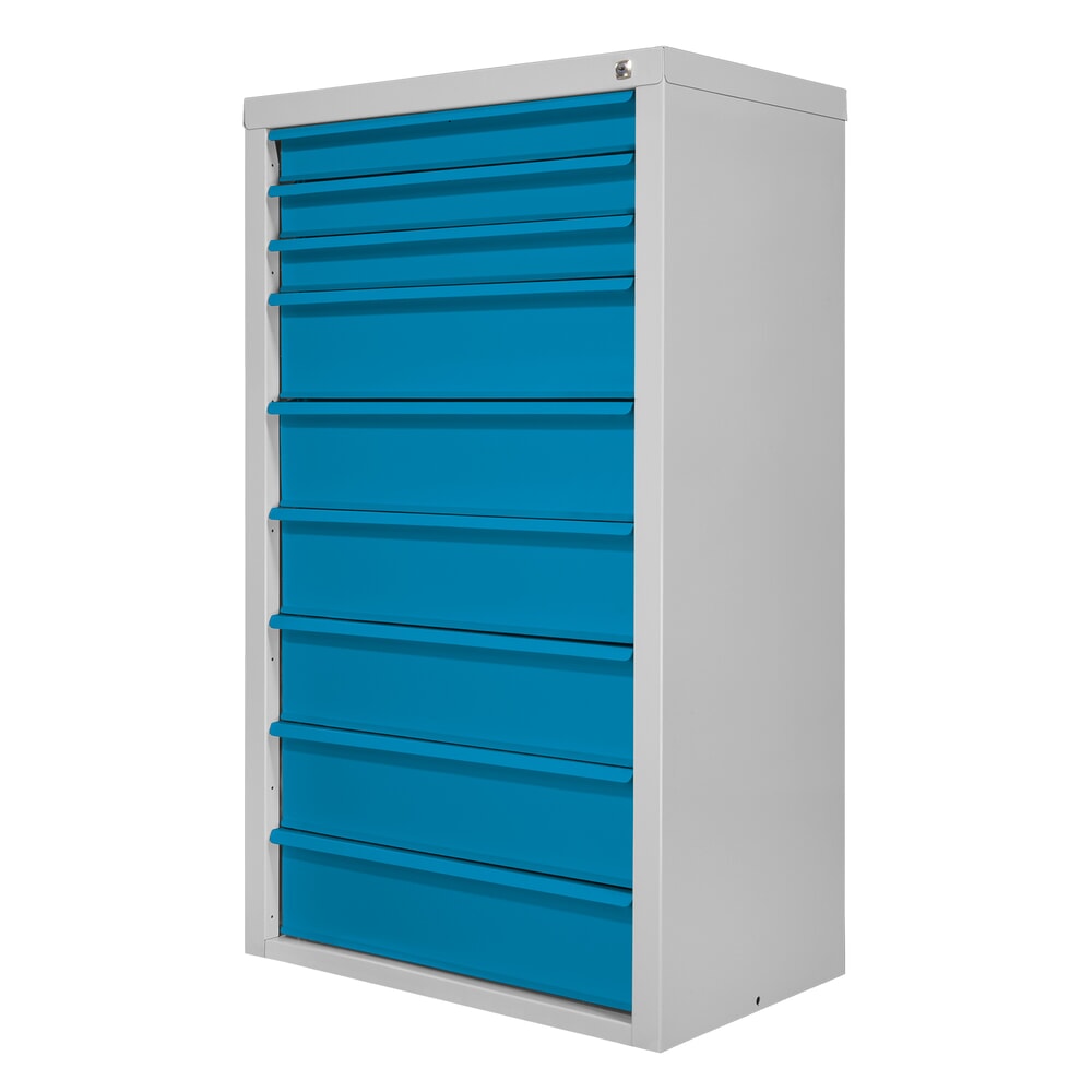 Produktabbildung Nr. 2: HEMMDAL Schubladenschrank Classic, 9 Schubladen, HxBxT 1200 x 700 x 435 mm, lichtgrau/lichtblau