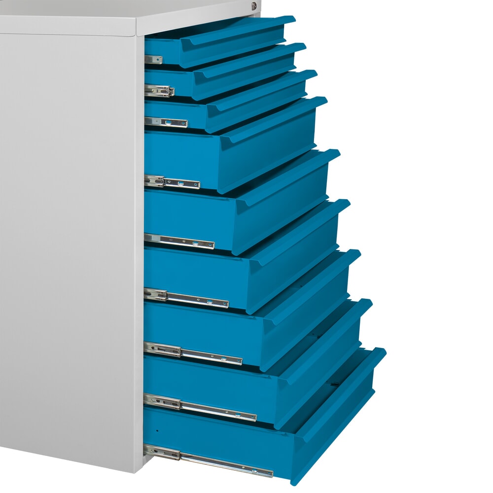 Produktabbildung Nr. 4: HEMMDAL Schubladenschrank Classic, 9 Schubladen, HxBxT 1200 x 700 x 435 mm, lichtgrau/lichtblau