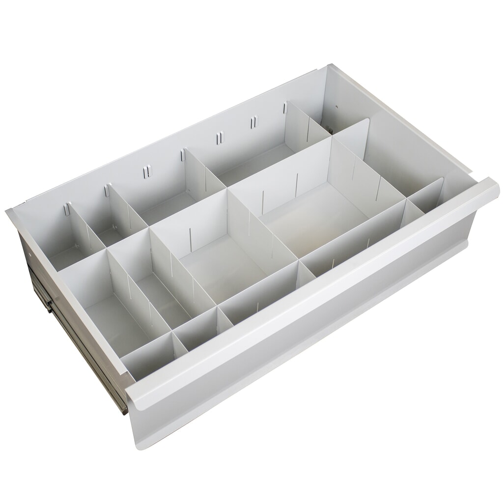 Produktabbildung Nr. 4: Einteiler-Set für HEMMDAL Schubladenschrank Classic, 12-teilig, 7x Länge 338 mm, 5x Länge 570 mm, Höhe 100 mm, für große Schublade