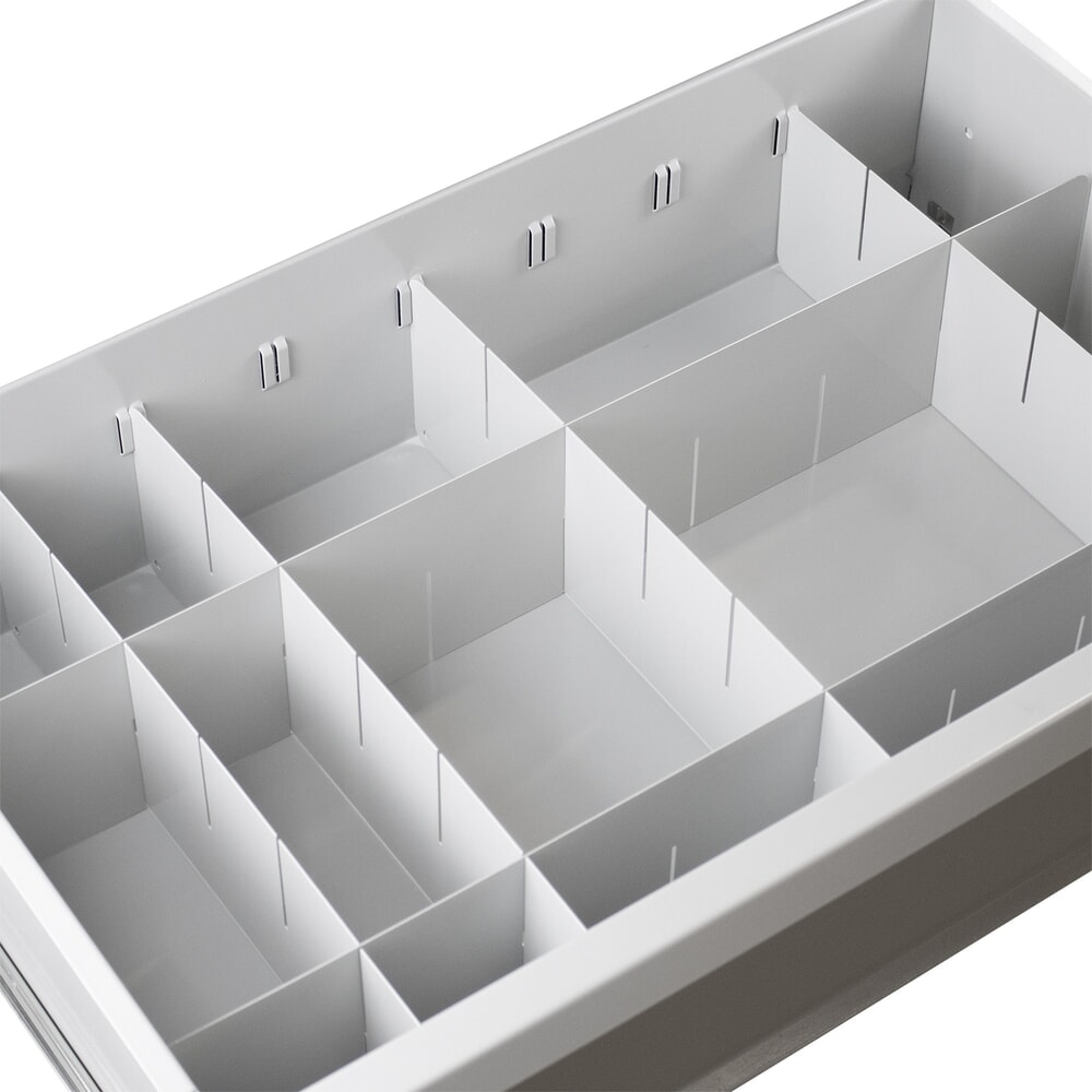 Produktabbildung Nr. 5: Einteiler-Set für HEMMDAL Schubladenschrank Classic, 12-teilig, 7x Länge 338 mm, 5x Länge 570 mm, Höhe 100 mm, für große Schublade