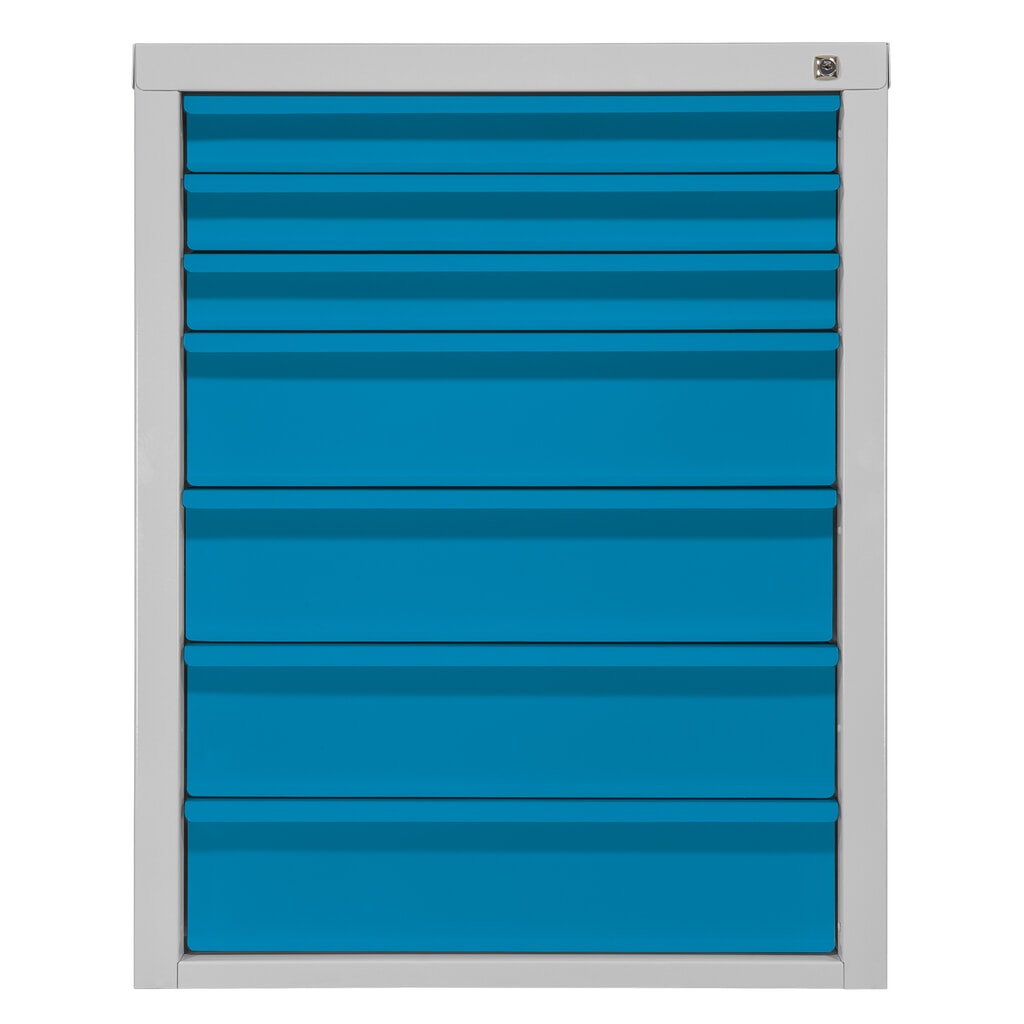 Produktabbildung: HEMMDAL Schubladenschrank Classic, 7 Schubladen, HxBxT 900 x 700 x 435 mm, lichtgrau/lichtblau