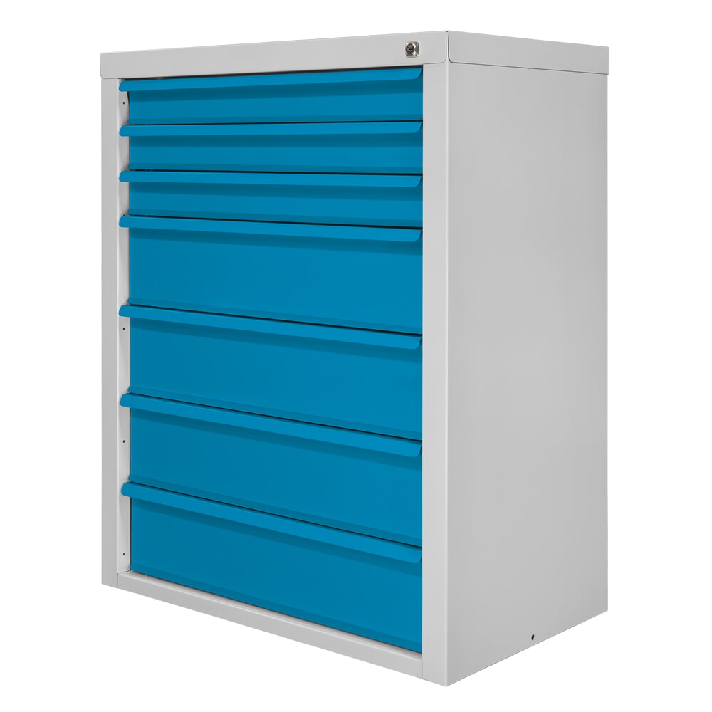 Produktabbildung Nr. 5: HEMMDAL Schubladenschrank Classic, 7 Schubladen, HxBxT 900 x 700 x 435 mm, lichtgrau/lichtblau