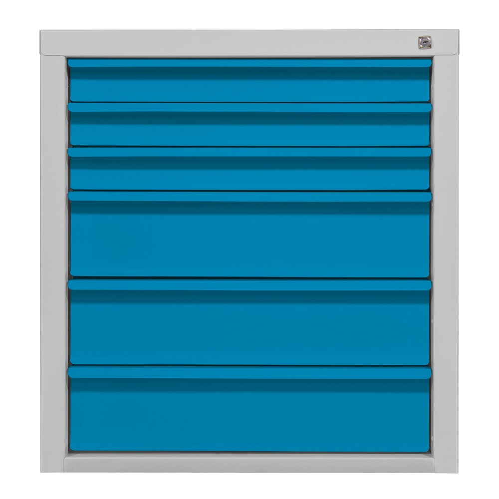 Produktabbildung: HEMMDAL Schubladenschrank Classic, 6 Schubladen, HxBxT 750 x 700 x 435 mm, lichtgrau/lichtblau