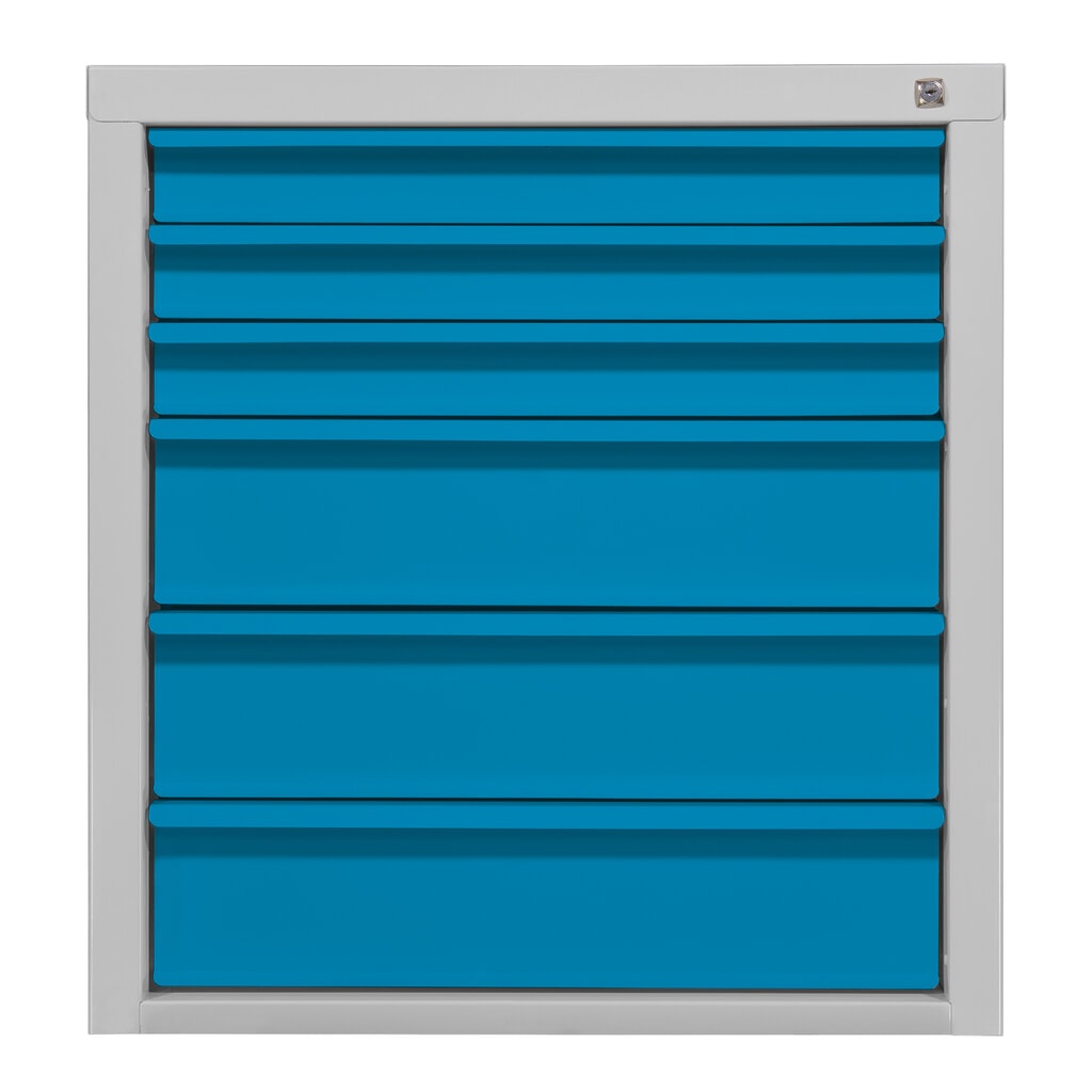 HEMMDAL Schubladenschrank Classic, 6 Schubladen, HxBxT 750 x 700 x 435 mm, lichtgrau/lichtblau Produktabbildung: HEMMDAL Schubladenschrank Classic, 6 Schubladen, HxBxT 750 x 700 x 435 mm, lichtgrau/lichtblau