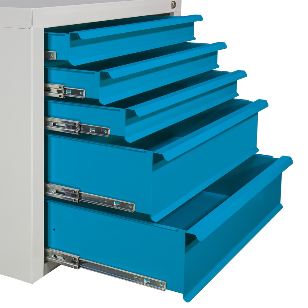 Produktabbildung Nr. 7: HEMMDAL Schubladenschrank Classic, 5 Schubladen, HxBxT 600 x 700 x 435 mm, lichtgrau/lichtblau