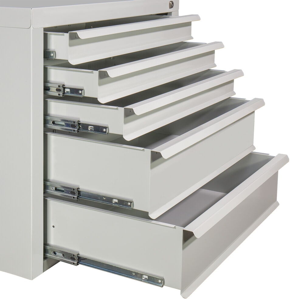 Produktabbildung Nr. 4: HEMMDAL Schubladenschrank Classic, 5 Schubladen, HxBxT 600 x 700 x 435 mm, lichtgrau
