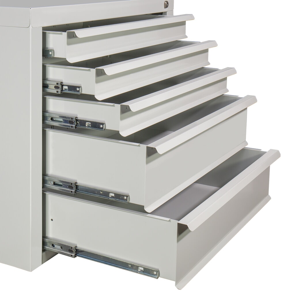 HEMMDAL Schubladenschrank Classic, 5 Schubladen, HxBxT 600 x 700 x 435 mm, lichtgrau Produktabbildung Nr. 4: HEMMDAL Schubladenschrank Classic, 5 Schubladen, HxBxT 600 x 700 x 435 mm, lichtgrau