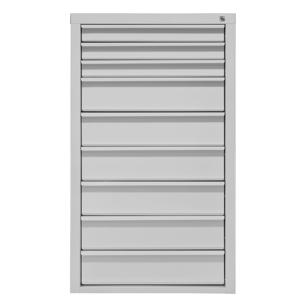 Produktabbildung: HEMMDAL Schubladenschrank Classic, 9 Schubladen, HxBxT 1200 x 700 x 435 mm, lichtgrau