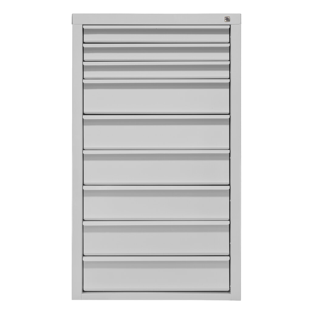 HEMMDAL Schubladenschrank Classic, 9 Schubladen, HxBxT 1200 x 700 x 435 mm, lichtgrau Produktabbildung: HEMMDAL Schubladenschrank Classic, 9 Schubladen, HxBxT 1200 x 700 x 435 mm, lichtgrau