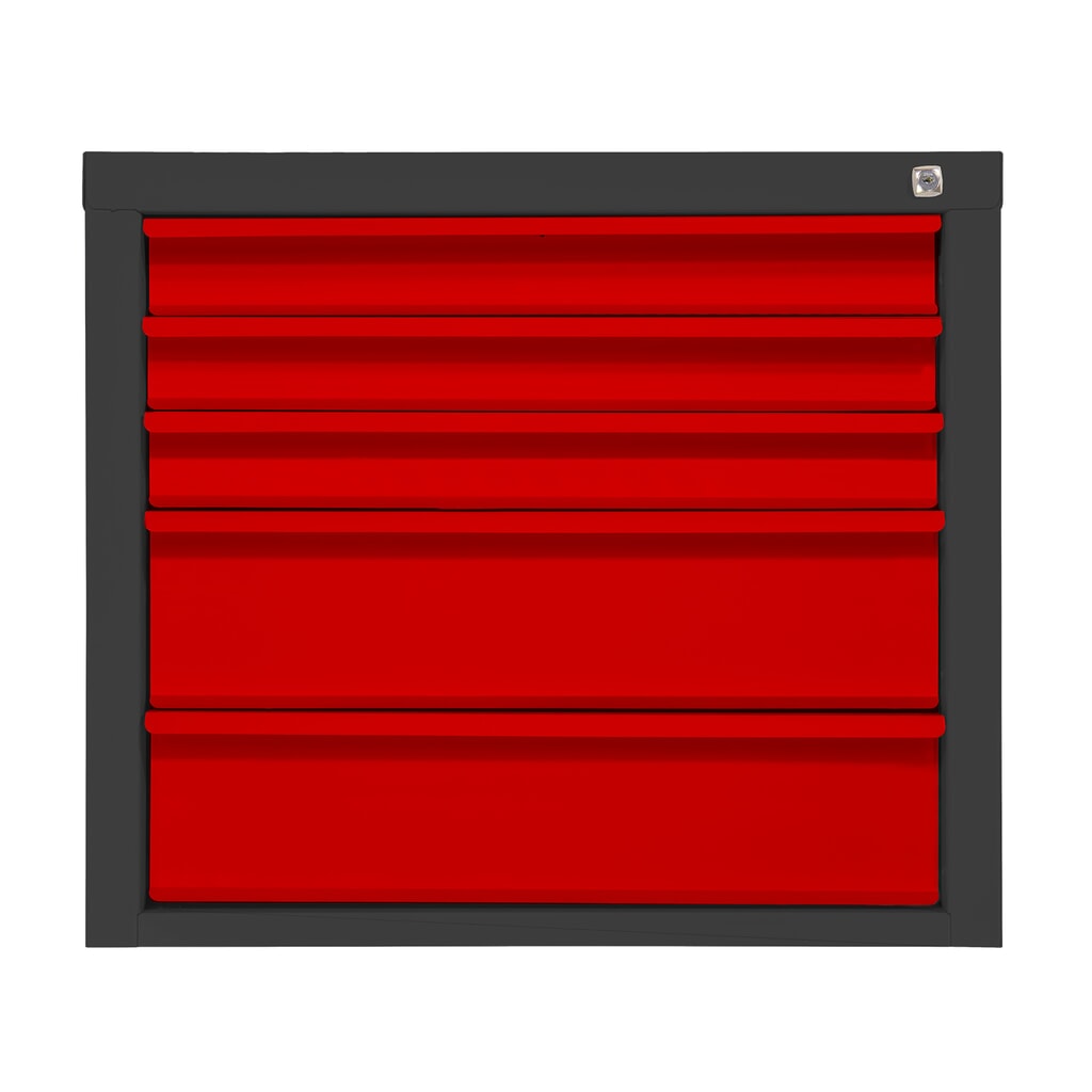 HEMMDAL Schubladenschrank Classic, 5 Schubladen, HxBxT 600 x 700 x 435 mm, anthrazitgrau/verkehrsrot Produktabbildung: HEMMDAL Schubladenschrank Classic, 5 Schubladen, HxBxT 600 x 700 x 435 mm, anthrazitgrau/verkehrsrot