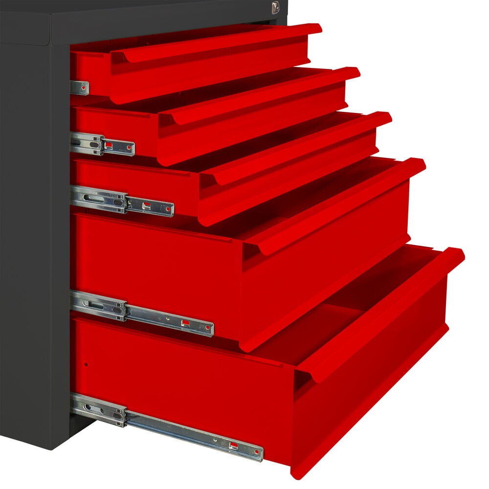 Produktabbildung Nr. 4: HEMMDAL Schubladenschrank Classic, 5 Schubladen, HxBxT 600 x 700 x 435 mm, anthrazitgrau/verkehrsrot