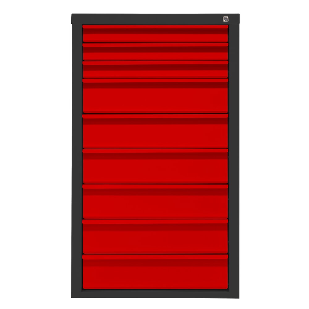 Produktabbildung: HEMMDAL Schubladenschrank Classic, 9 Schubladen, HxBxT 1200 x 700 x 435 mm, anthrazitgrau/verkehrsrot