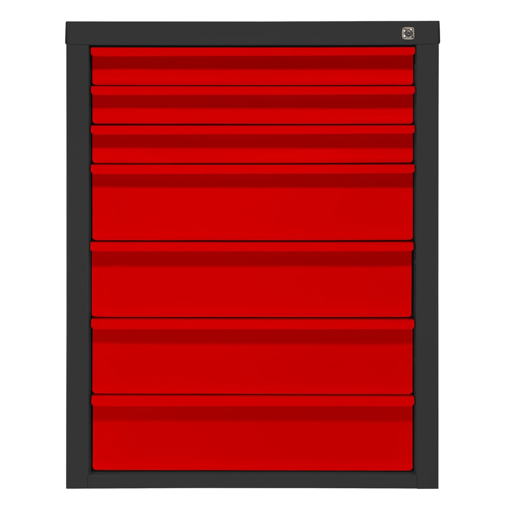 Produktabbildung: HEMMDAL Schubladenschrank Classic, 7 Schubladen, HxBxT 900 x 700 x 435 mm, anthrazitgrau/verkehrsrot