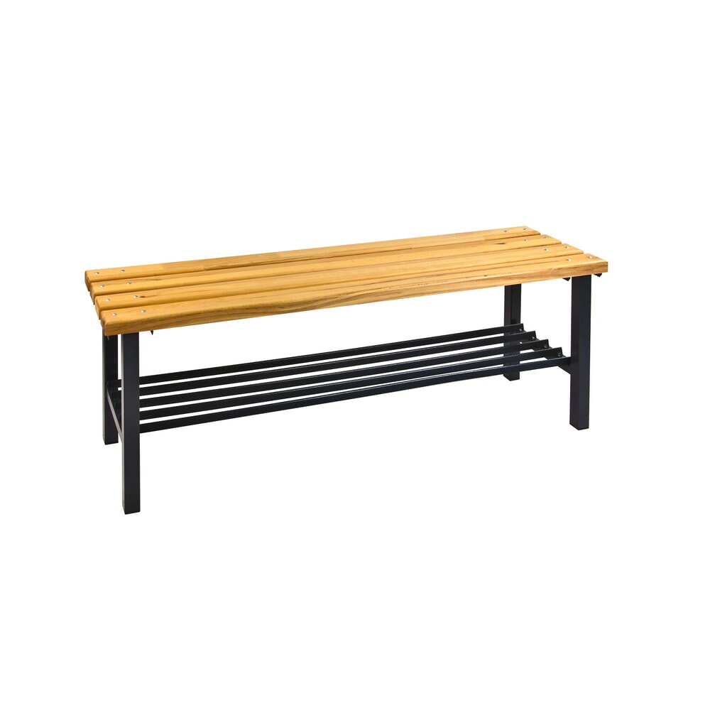 Produktabbildung: HEMMDAL Umkleidesitzbank, mit Schuhrost, LxBxH 1000 x 400 x 420 mm, anthrazitgrau