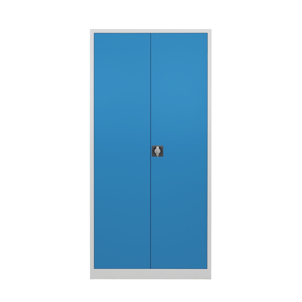 Produktabbildung: Steinbock® Flügeltürenschrank, HxBxT 1950 x 920 x 420 mm, lichtgrau/lichtblau