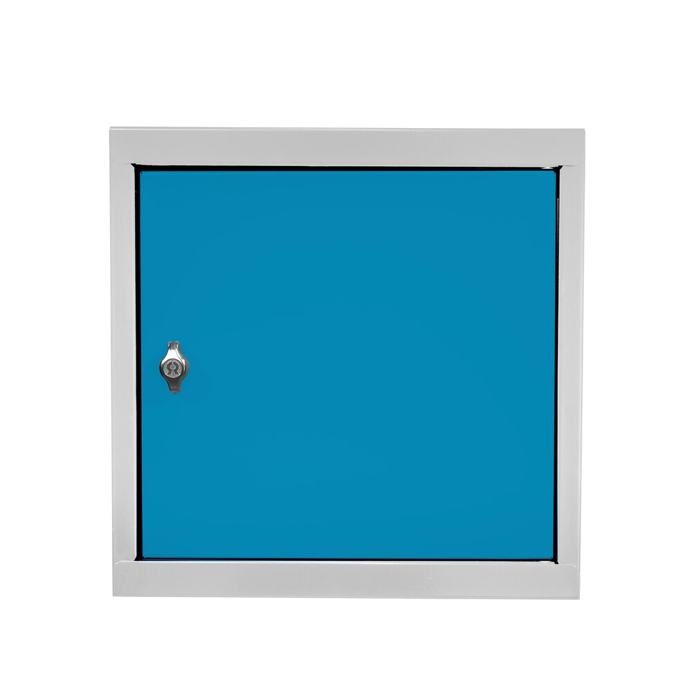 Produktabbildung: HEMMDAL Schließfachwürfel, Drehriegelschloss, HxBxT 400 x 400 x 400 mm, lichtgrau/lichtblau