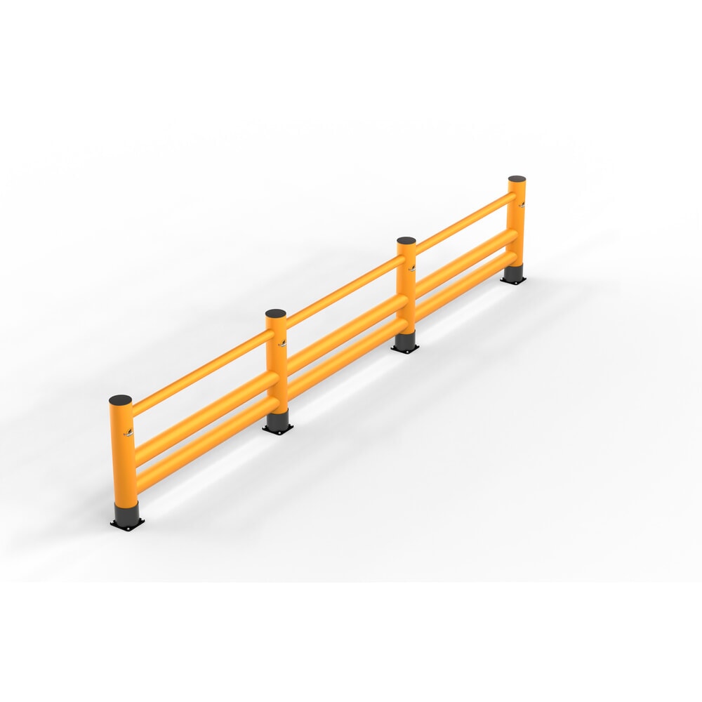 Produktabbildung Nr. 3: A.M.P.E.R.E. Rammschutzgeländer Rack Mammut®, Handlauf Doppelplanke Extra, Länge 4,00 m