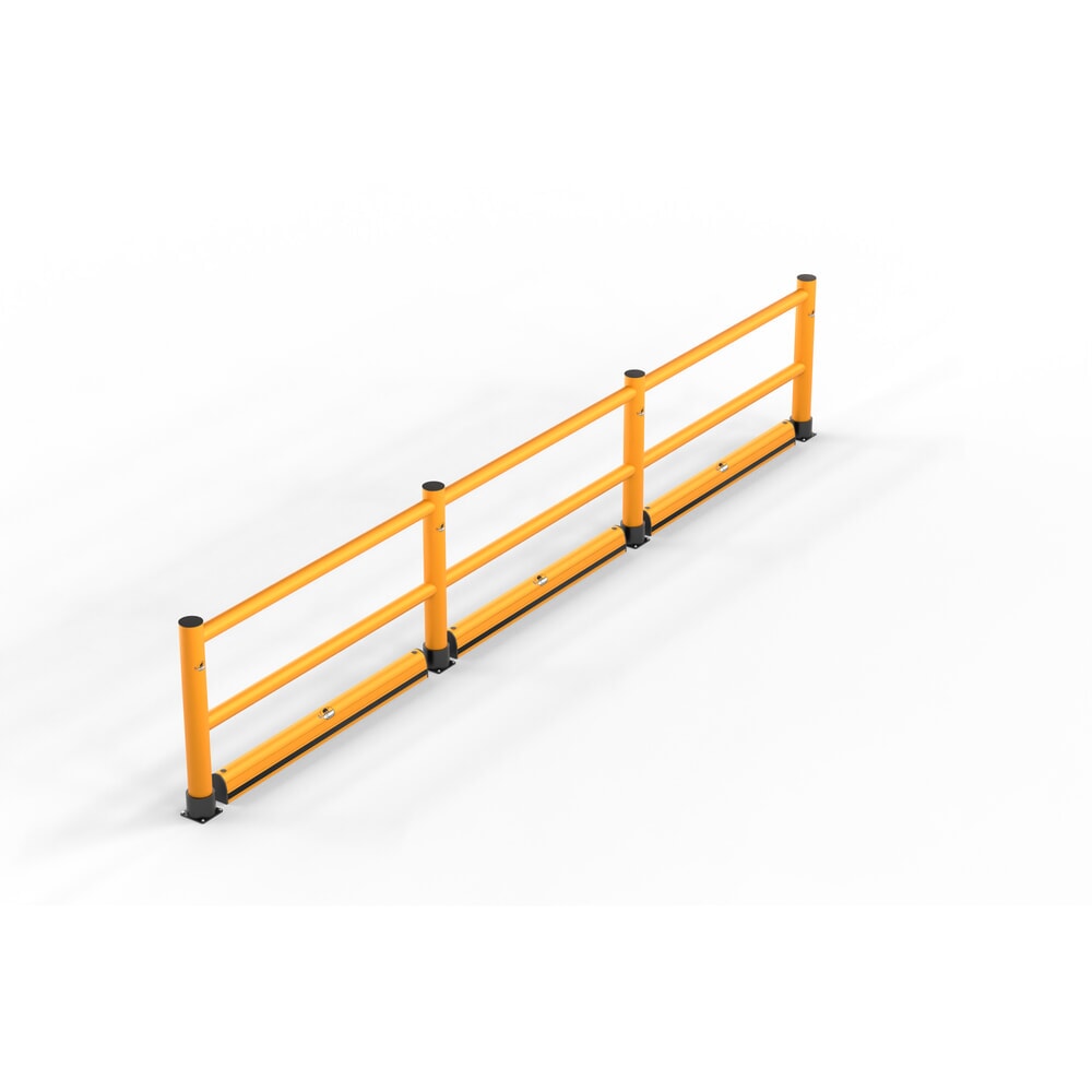 Produktabbildung: A.M.P.E.R.E. Rammschutzgeländer Rack Mammut®, Handlauf Flex Extra, Länge 10,00 m