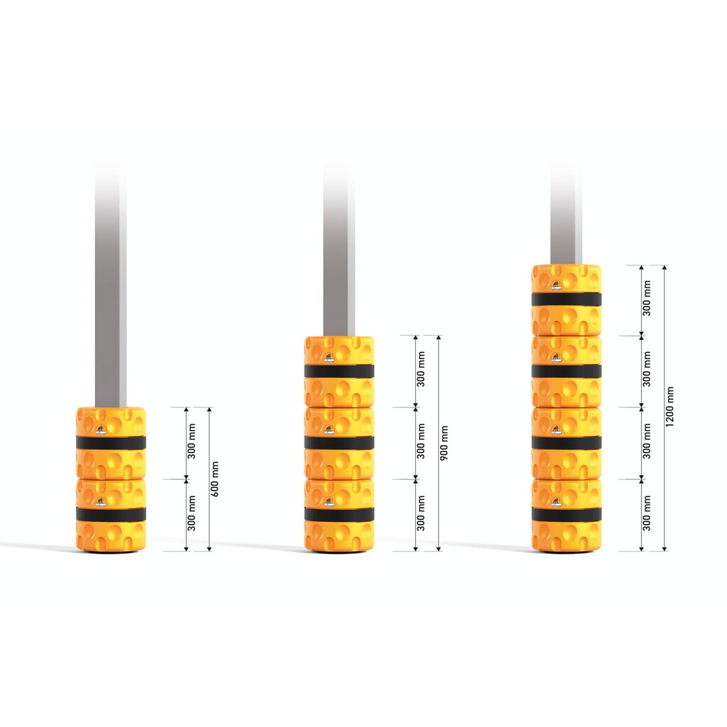 A.M.P.E.R.E. Säulen-Anfahrschutz Universal Rack Mammut® Smart, für quadratische Säulen 100-150 mm, Höhe 300 mm Produktabbildung: A.M.P.E.R.E. Säulen-Anfahrschutz Universal Rack Mammut® Smart, für quadratische Säulen 100-150 mm, Höhe 300 mm