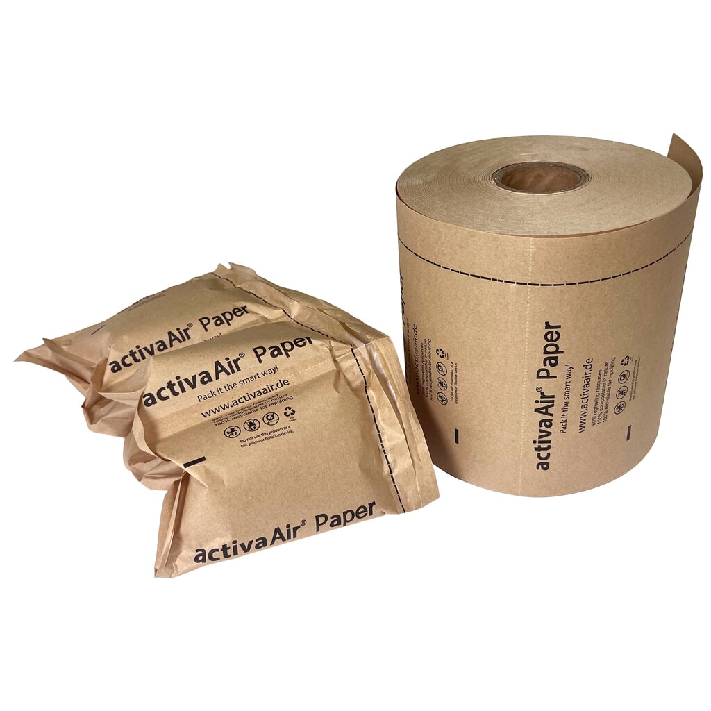 Produktabbildung: activaAir® Luftpolsterbeutel Paper, BxL 100 mm x 200 mm, 300 Laufmeter/Rolle, 2 Rollen/VE