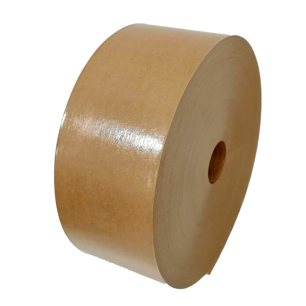 Produktabbildung: activaPaper® Nassklebeband, mit pflanzenbasiertem Klebstoff, Standard, 70g/m², kernlos, BxL 70 mm x 200 Laufmeter, braun