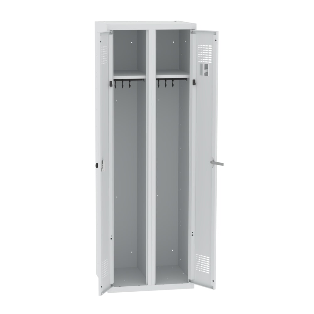 Produktabbildung Nr. 5: Steinbock® Doppelspind, 1 Abteil, Zylinderschloss, HxBxT 1800 x 600 x 500 mm, lichtgrau/lichtgrau