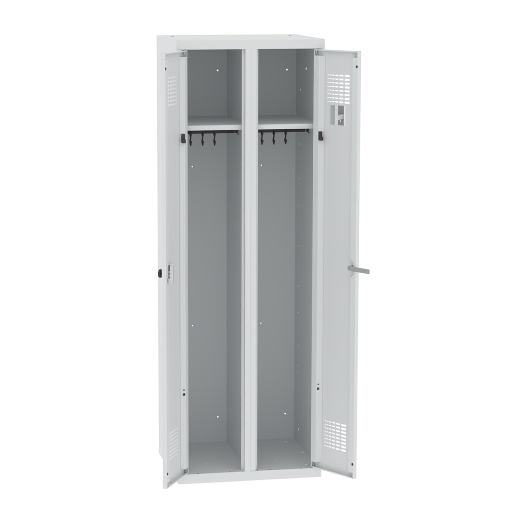 Steinbock® Doppelspind, 1 Abteil, Drehriegelverschluss, HxBxT 1800 x 600 x 500 mm, lichtgrau/lichtgrau Produktabbildung: Steinbock® Doppelspind, 1 Abteil, Drehriegelverschluss, HxBxT 1800 x 600 x 500 mm, lichtgrau/lichtgrau