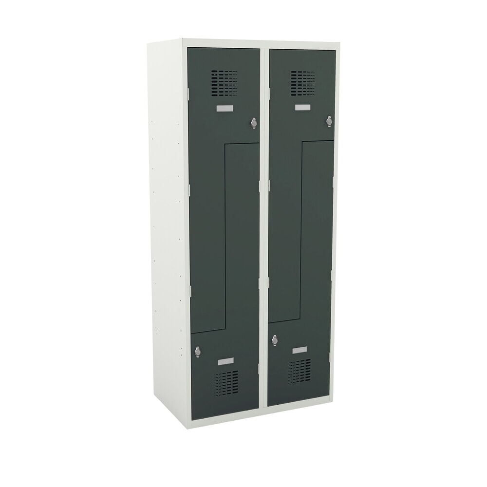 Produktabbildung: Steinbock® Z-Spind, 4 Abteile, Drehriegelverschluss, HxBxT 1800 x 800 x 500 mm, lichtgrau/anthrazitgrau