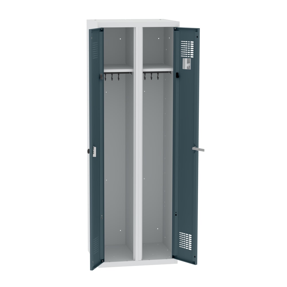 Produktabbildung Nr. 3: Steinbock® Doppelspind, 1 Abteil, Zylinderschloss, HxBxT 1800 x 600 x 500 mm, lichtgrau/anthrazitgrau