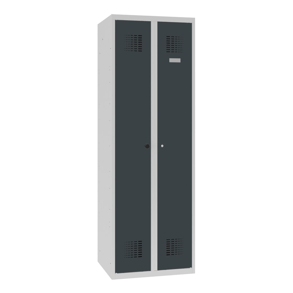 Produktabbildung Nr. 4: Steinbock® Doppelspind, 1 Abteil, Zylinderschloss, HxBxT 1800 x 600 x 500 mm, lichtgrau/anthrazitgrau