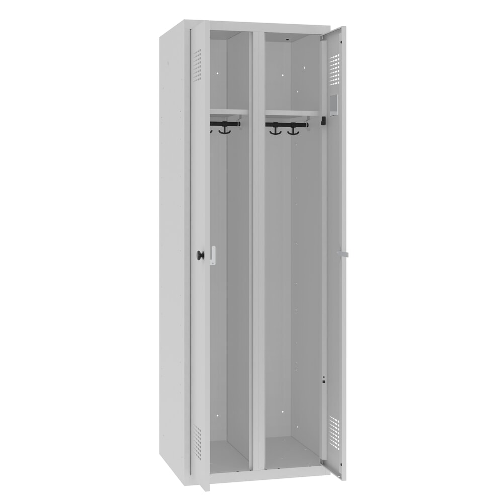 Produktabbildung Nr. 6: Steinbock® Doppelspind, 1 Abteil, Zylinderschloss, HxBxT 1800 x 600 x 500 mm, lichtgrau/lichtgrau