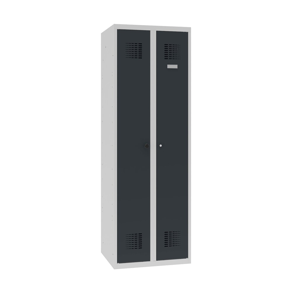 Produktabbildung Nr. 4: Steinbock® Kleider-/Wäschespind, 1 Abteil, Zylinderschloss, HxBxT 1800 x 600 x 500 mm, lichtgrau/anthrazitgrau